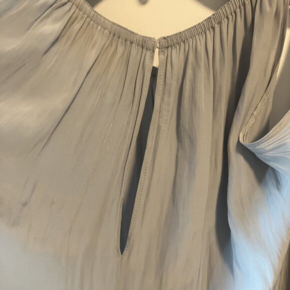 For 2 by Rami Brook Silver-Gray Longsleeve Cold-shoulder Maternity Blouse Size S - Picture 3 of 7